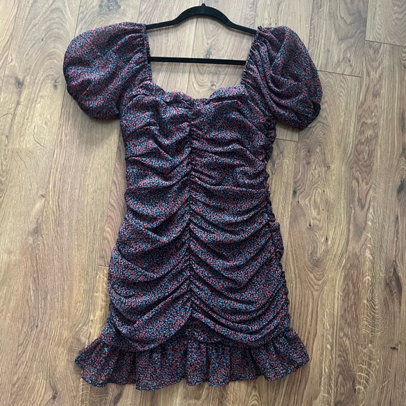 NEW Étophe studios brand floral ruched floral cherry print mini dress - Picture 7 of 7